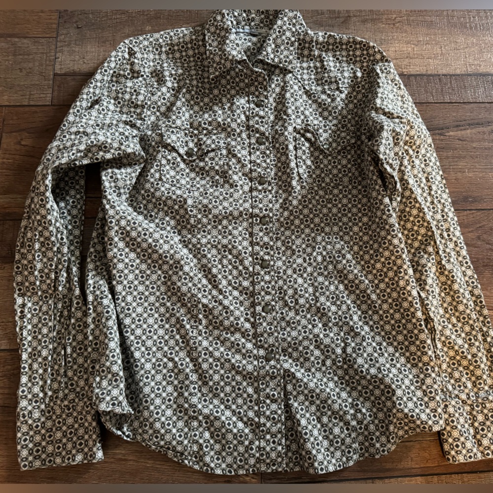Cinch Womens Collared Button Up Shirt Size Large 100% Cotton Western
